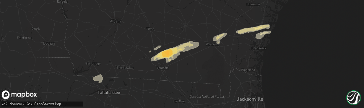 Hail map in Havana, FL on March 3, 2012