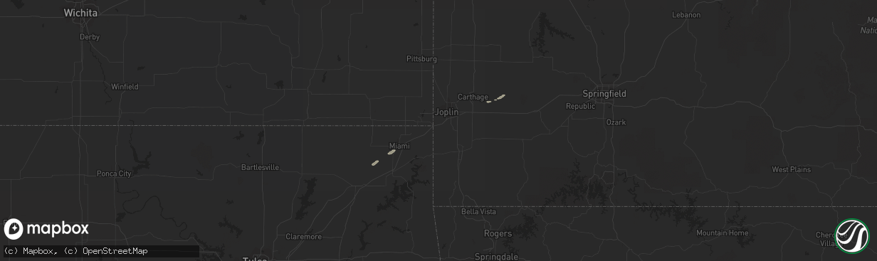 Hail map in Miami, OK on March 4, 2018