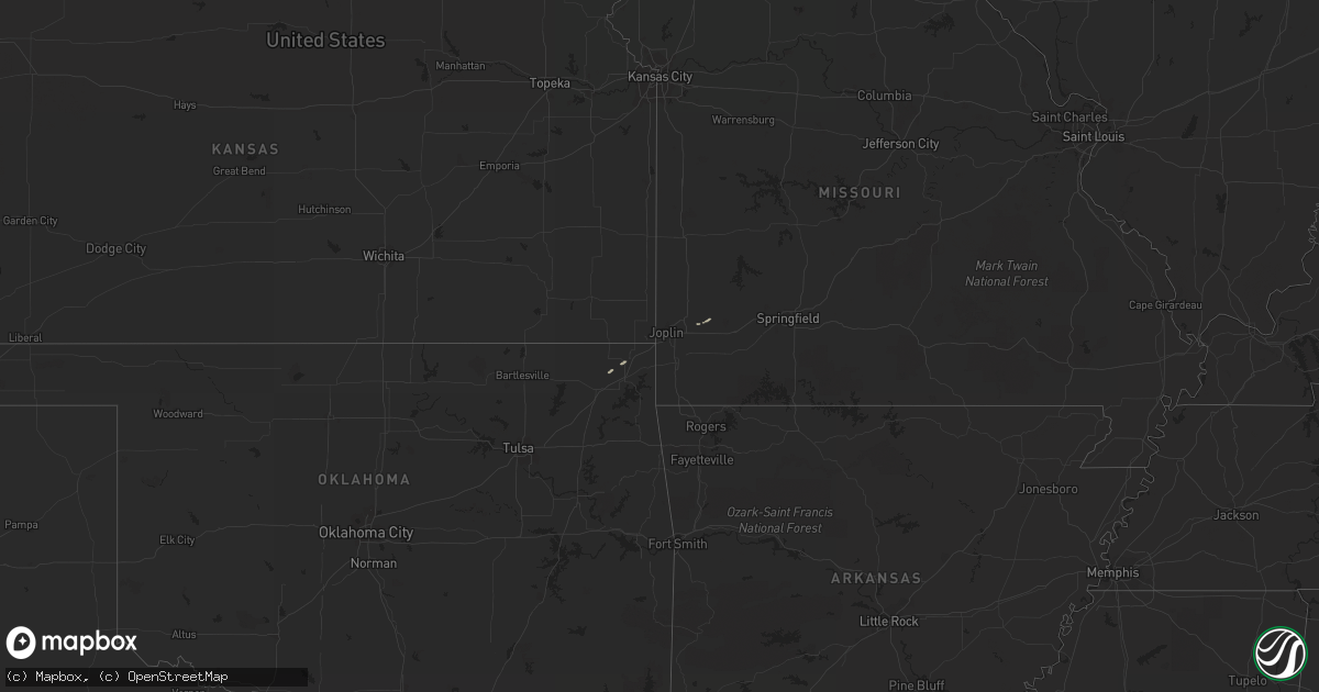 Hail map in Missouri on March 4, 2018