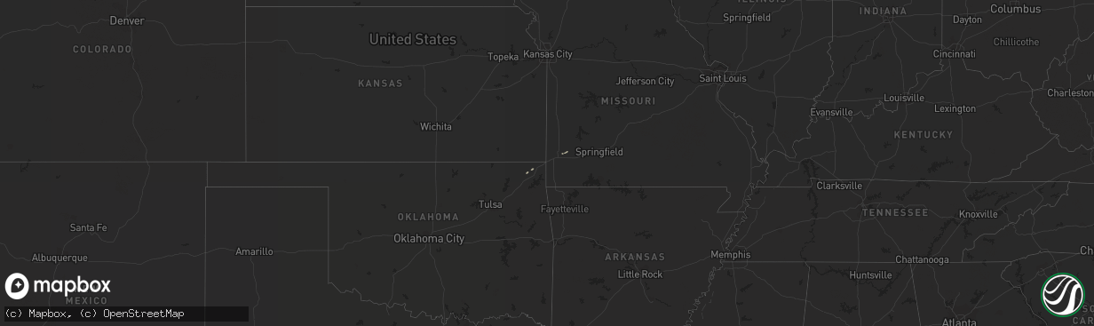 Hail map in Oklahoma on March 4, 2018