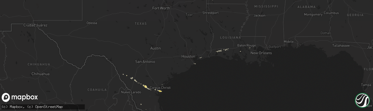 Hail map in Louisiana on March 5, 2011