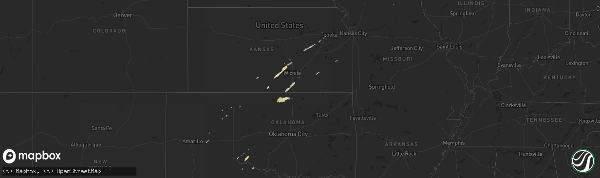 Hail map in Oklahoma on March 7, 2012