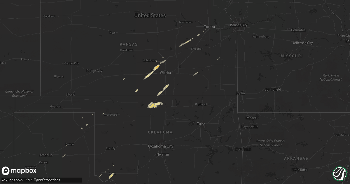 Hail map in Oklahoma on March 7, 2012