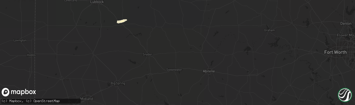 Hail map in Crowell, TX on March 7, 2023