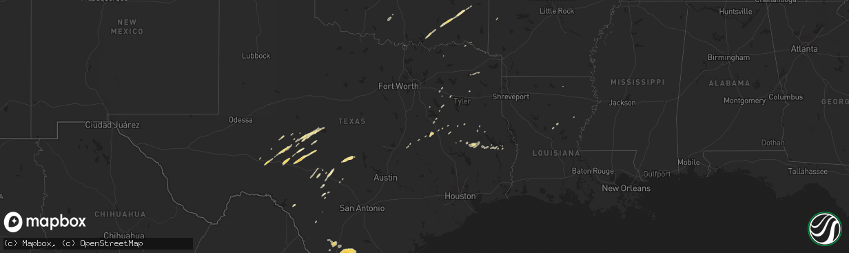 Hail map in Arkansas on March 8, 2012