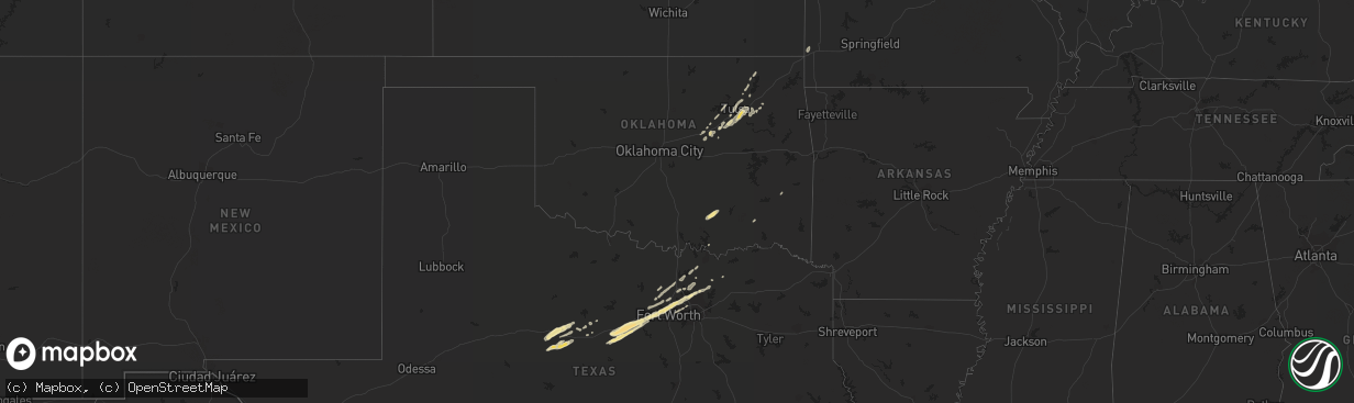 Hail map in Oklahoma on March 8, 2019