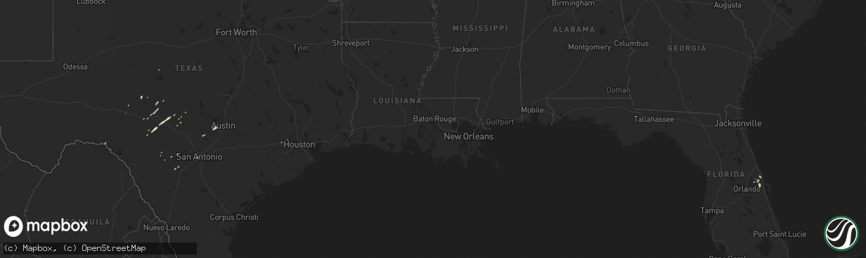 Hail map in Florida on March 9, 2012
