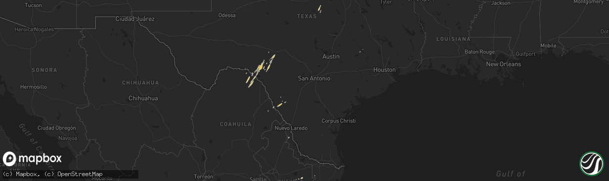 Hail map on March 10, 2012