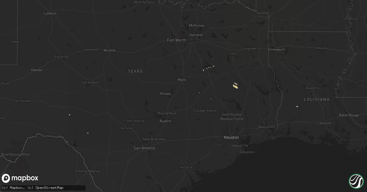 Hail map in Louisiana on March 10, 2017