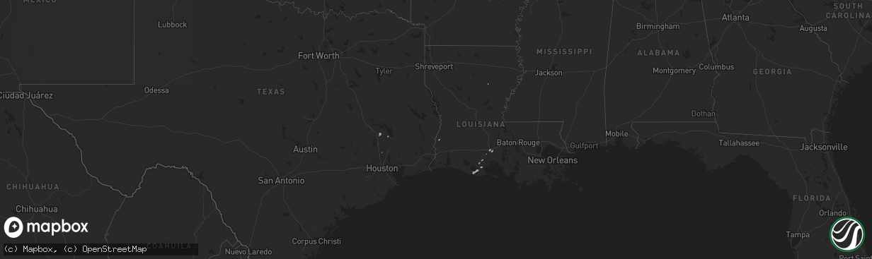 Hail map in Texas on March 11, 2012