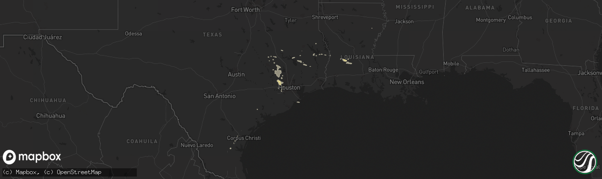 Hail map in Louisiana on March 14, 2011