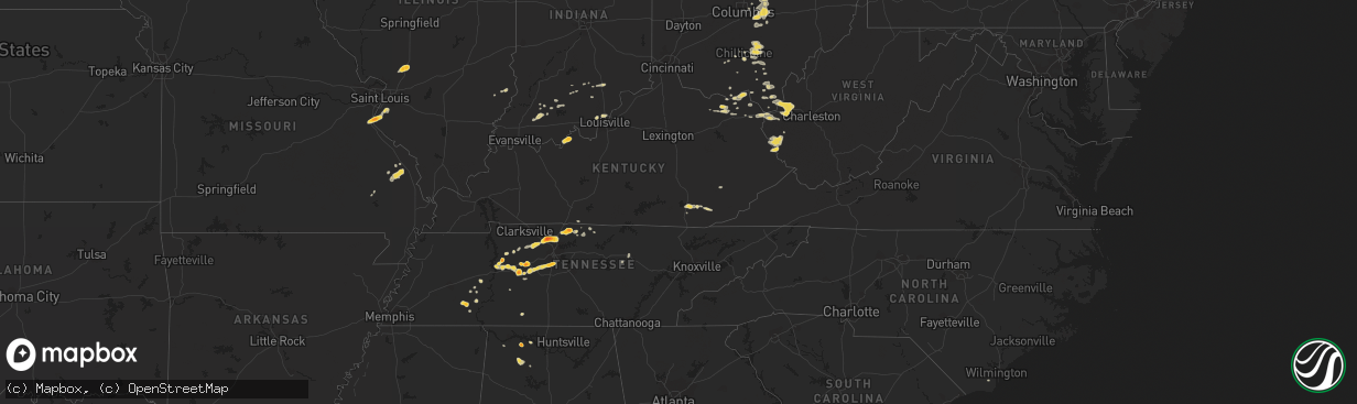 Hail map on March 14, 2012