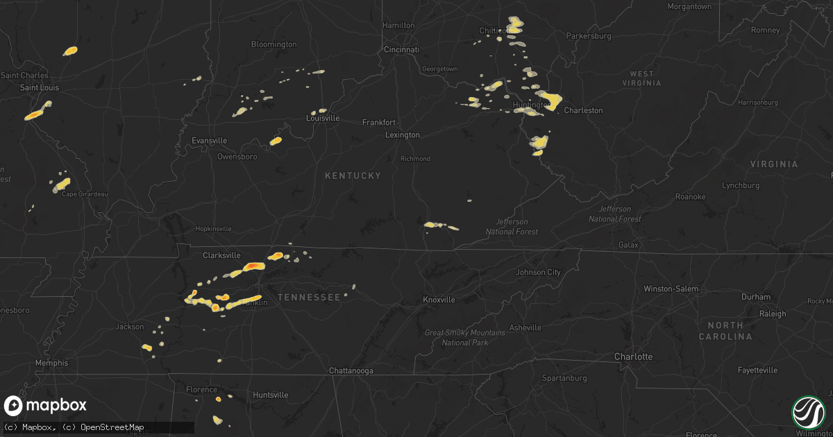 Hail map on March 14, 2012