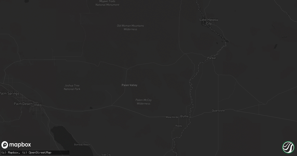 Hail map in Needles, CA on March 15, 2023