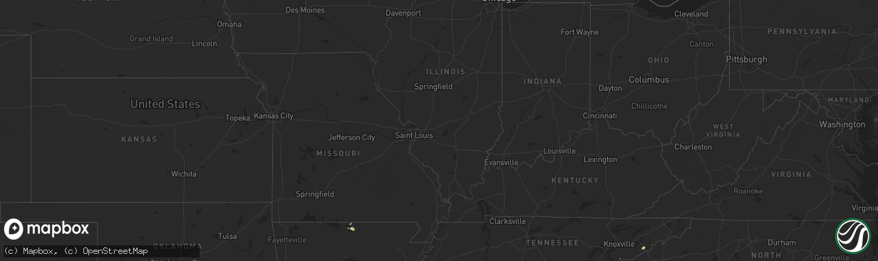 Hail map on March 16, 2012