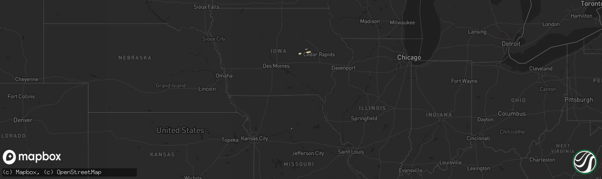Hail map in Iowa on March 17, 2011