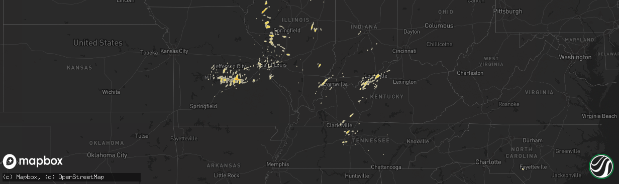 Hail map on March 17, 2012