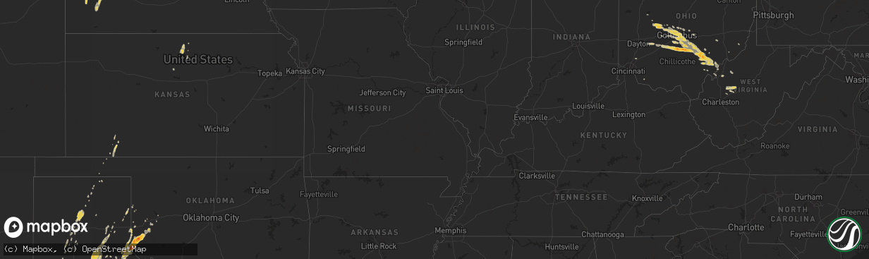 Hail map on March 18, 2012