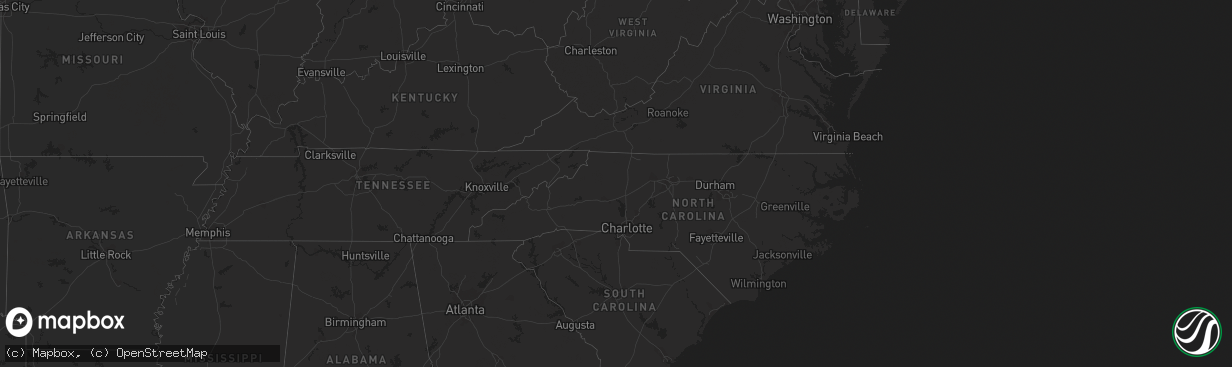 Hail map in Georgia on March 19, 2022