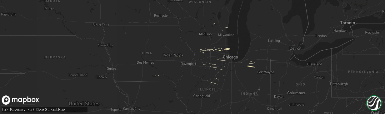 Hail map in Wisconsin on March 20, 2011