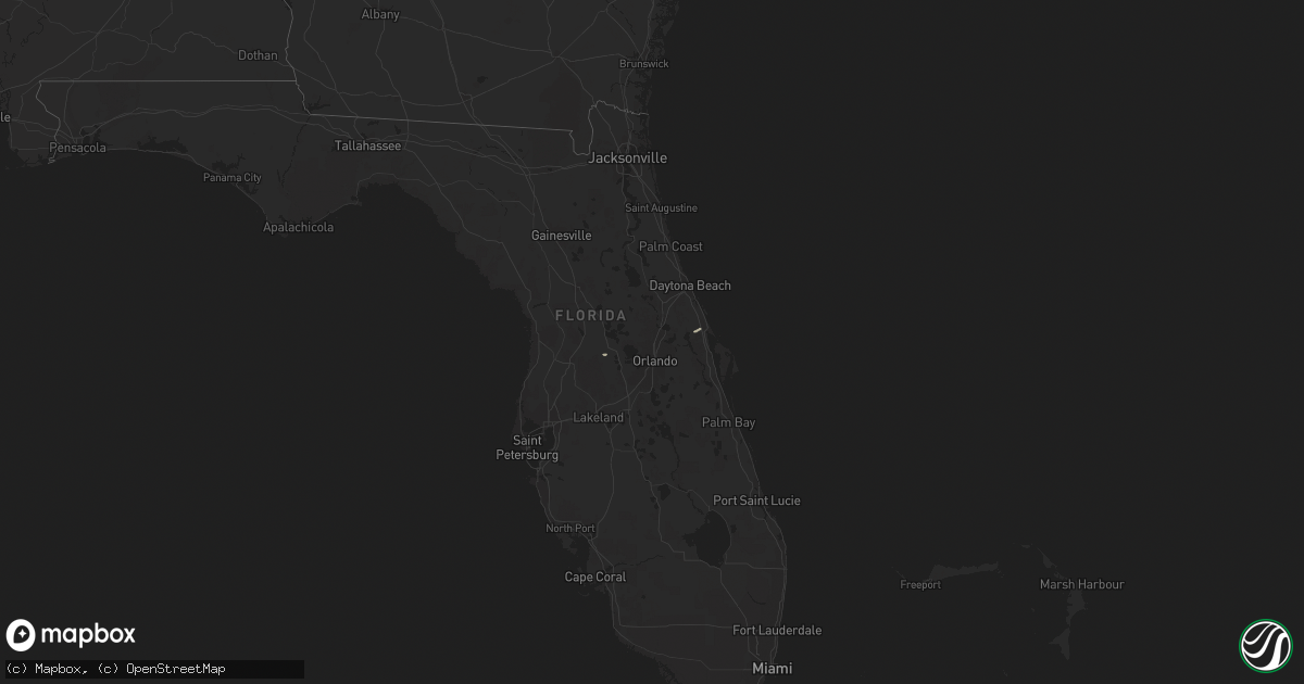 Hail map in Florida on March 20, 2013