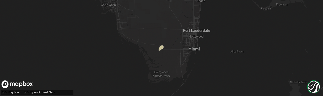 Hail map in Miami, FL on March 20, 2022