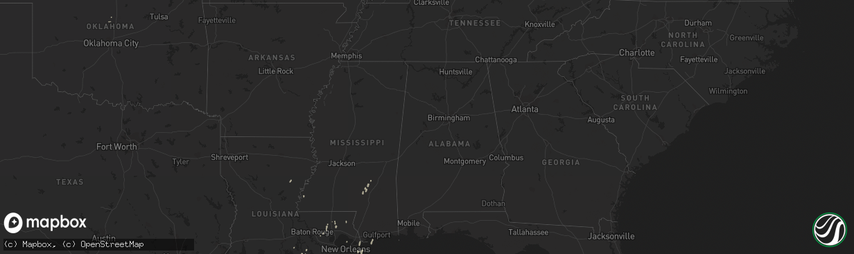 Hail map on March 21, 2012