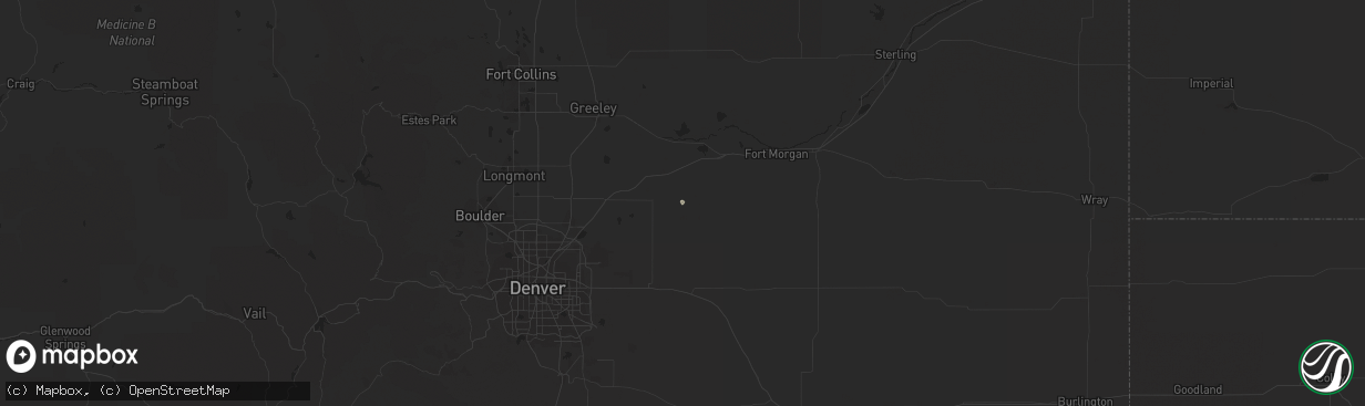 Hail map in Roggen, CO on March 21, 2013