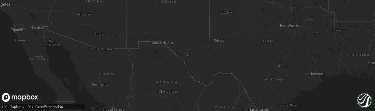 Hail map in Texas on March 21, 2019