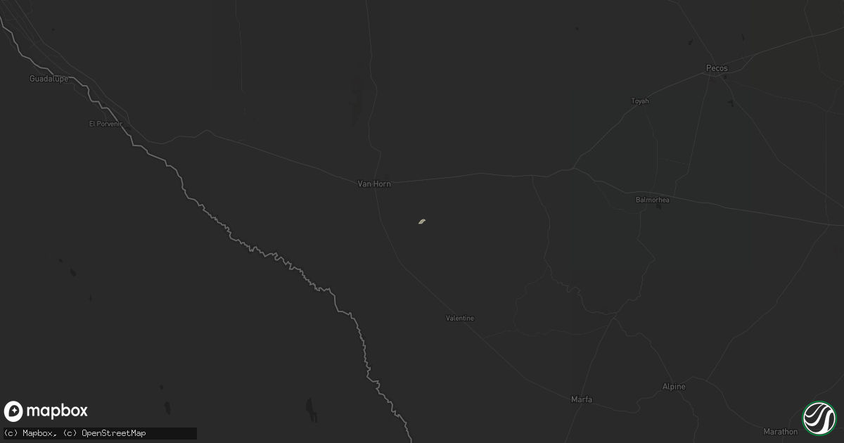 Hail map in Van Horn, TX on March 21, 2019
