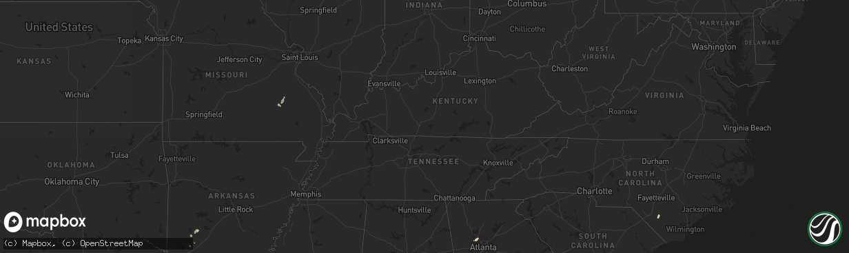 Hail map in Louisiana on March 22, 2012