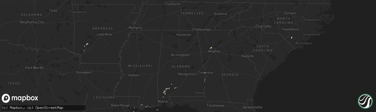 Hail map on March 22, 2012