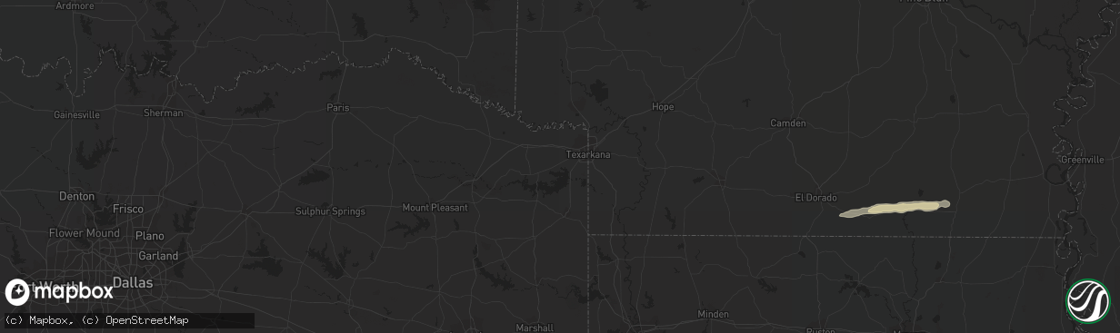 Hail map in Red Bay, AL on March 22, 2013