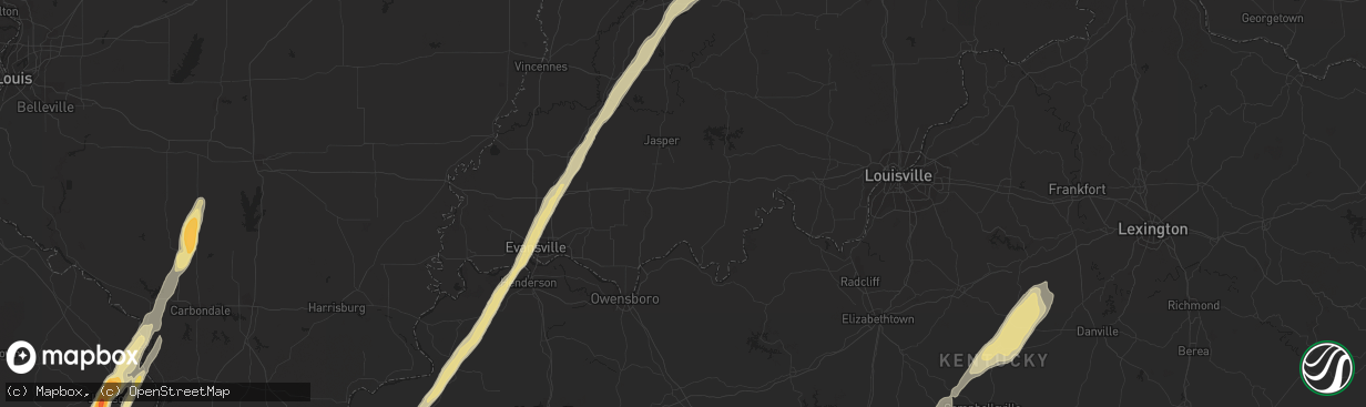 Hail map in Knoxville, TN on March 23, 2012
