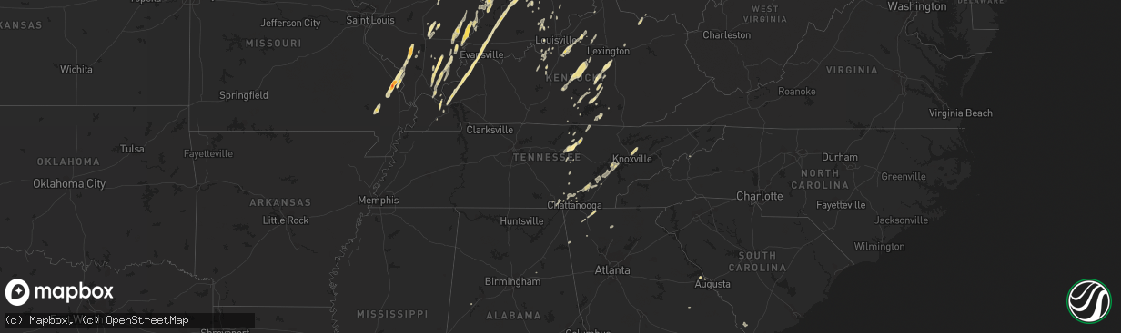 Hail map in South Carolina on March 23, 2012