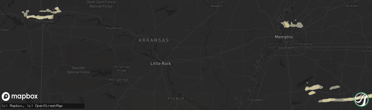 Hail map in Loretto, TN on March 25, 2011