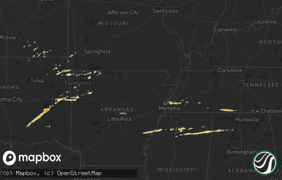 Hail map preview on 03-25-2011