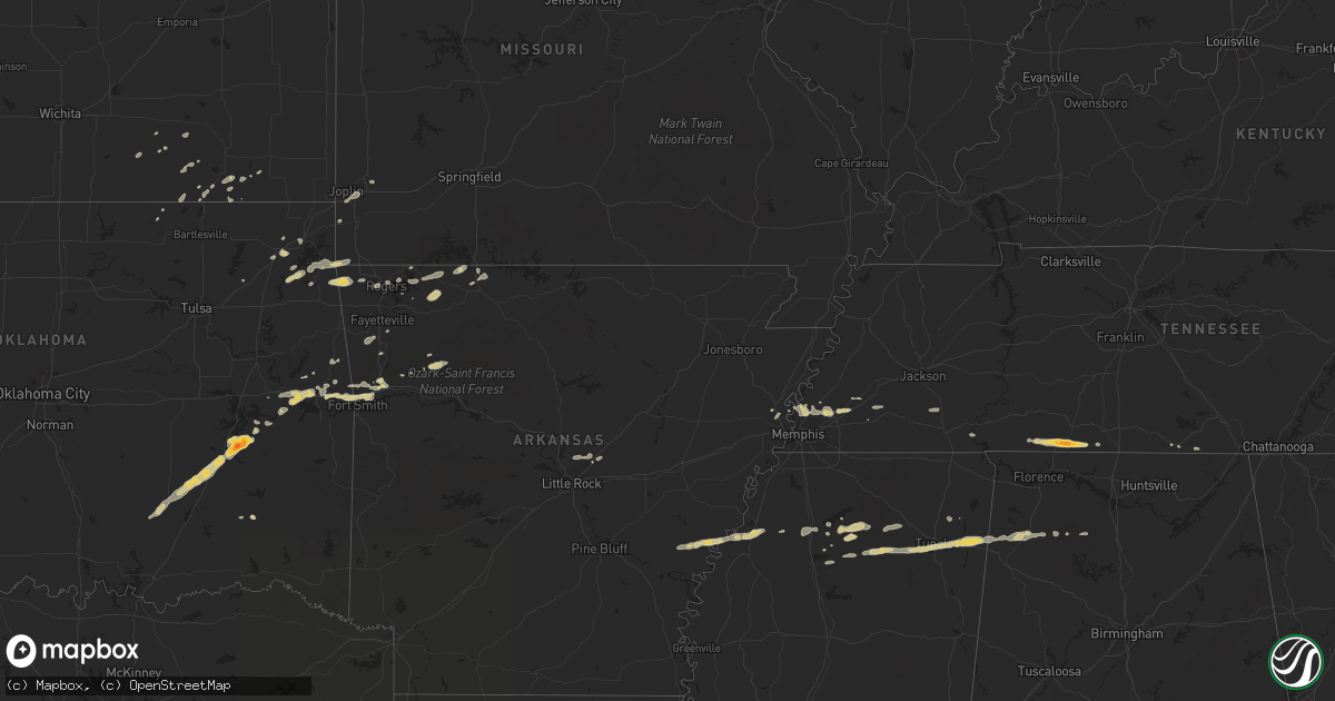 Hail map on March 25, 2011