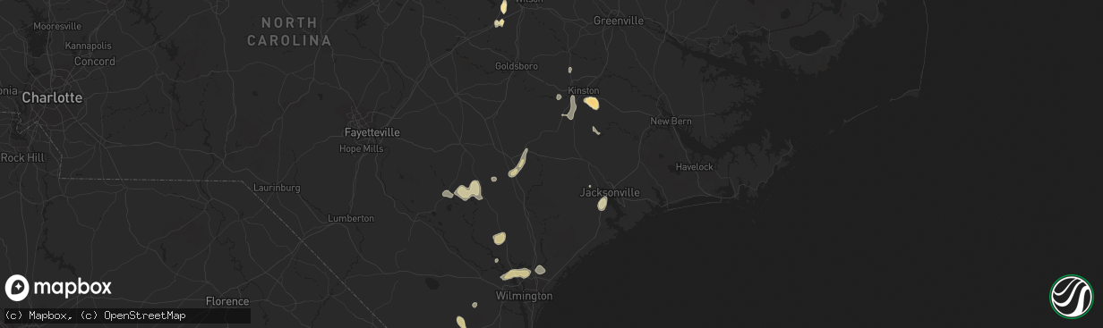 Hail map in Robersonville, NC on March 25, 2012