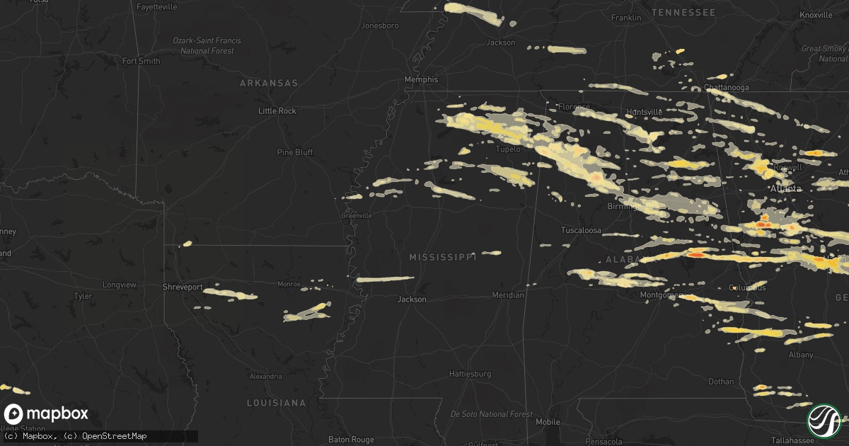 Hail map in Alabama on March 26, 2011
