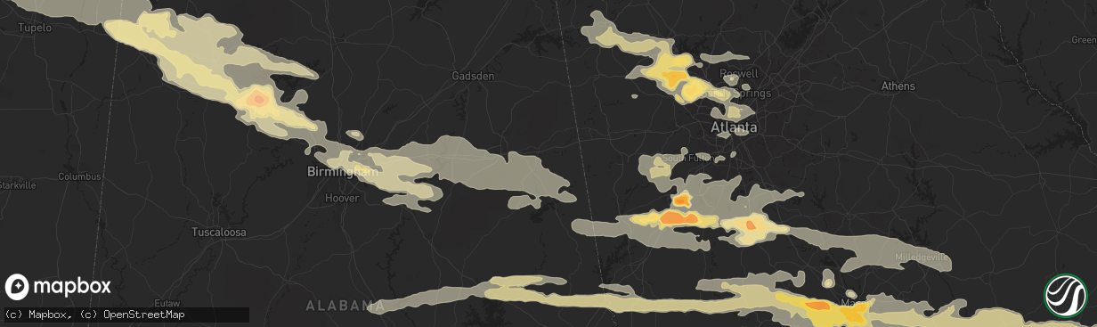 Hail map in Newnan, GA on March 26, 2011