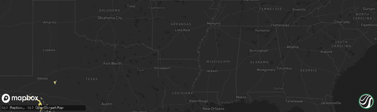 Hail map on March 27, 2012