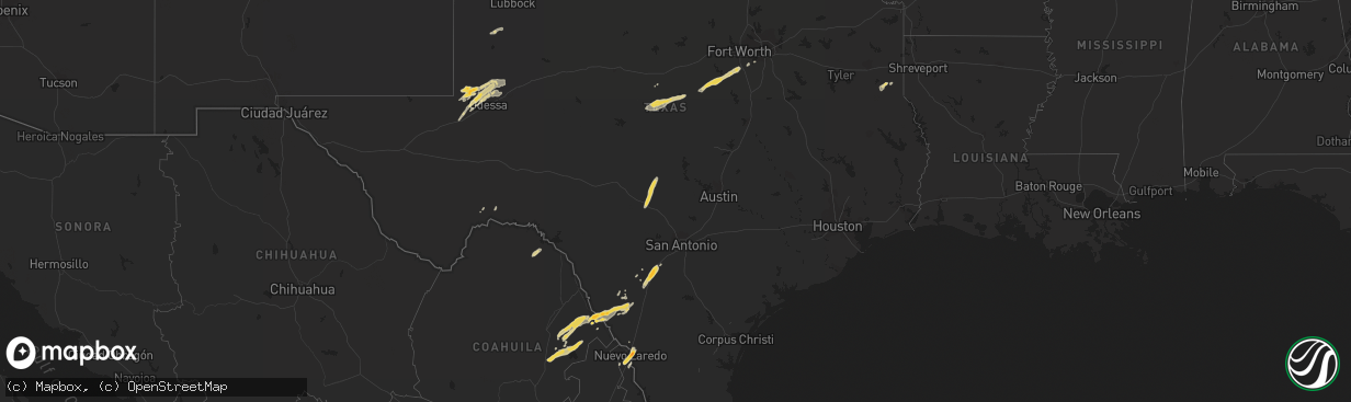 Hail map on March 27, 2018