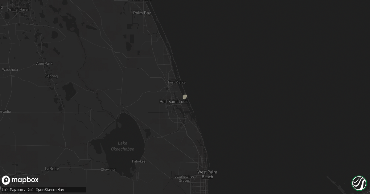Hail map in Fort Pierce, FL on March 28, 2016