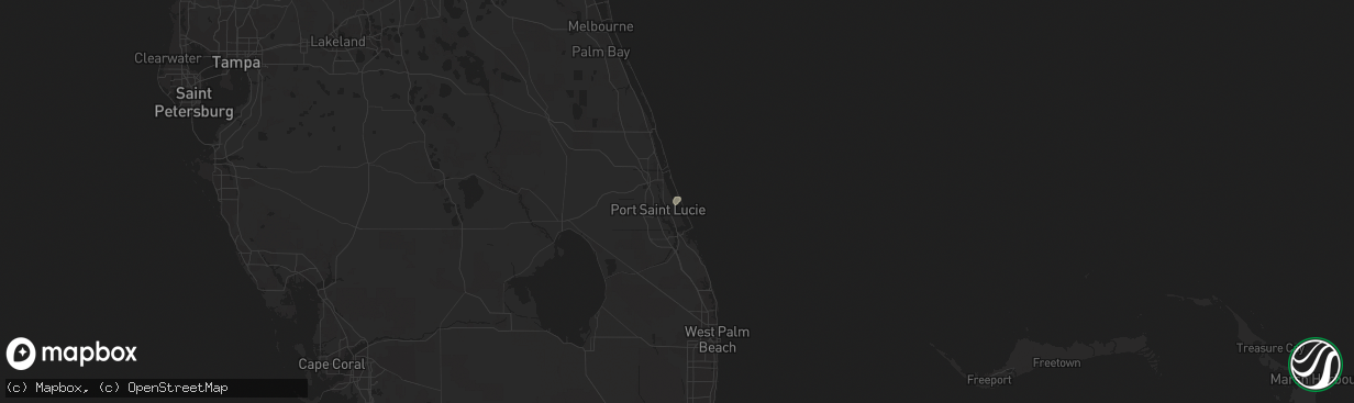 Hail map in Jensen Beach, FL on March 28, 2016