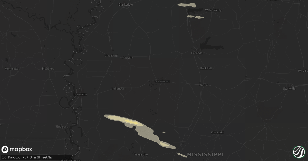 Hail map in Isola, MS on March 29, 2015