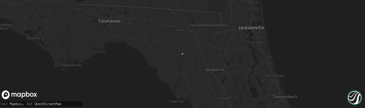 Hail map in Branford, FL on March 29, 2021