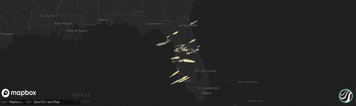 Hail map in Florida on March 31, 2011