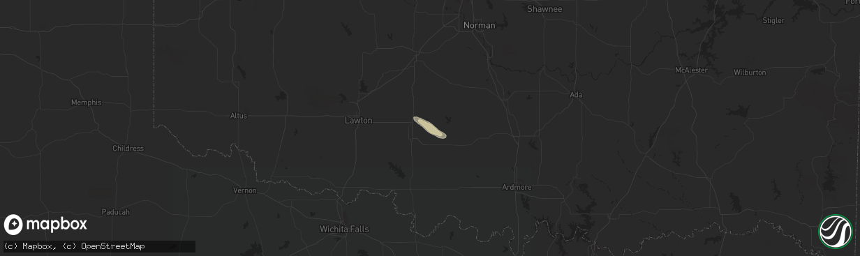 Hail map in Duncan, OK on March 31, 2018