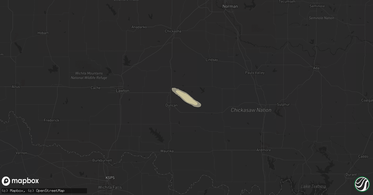 Hail map in Marlow, OK on March 31, 2018